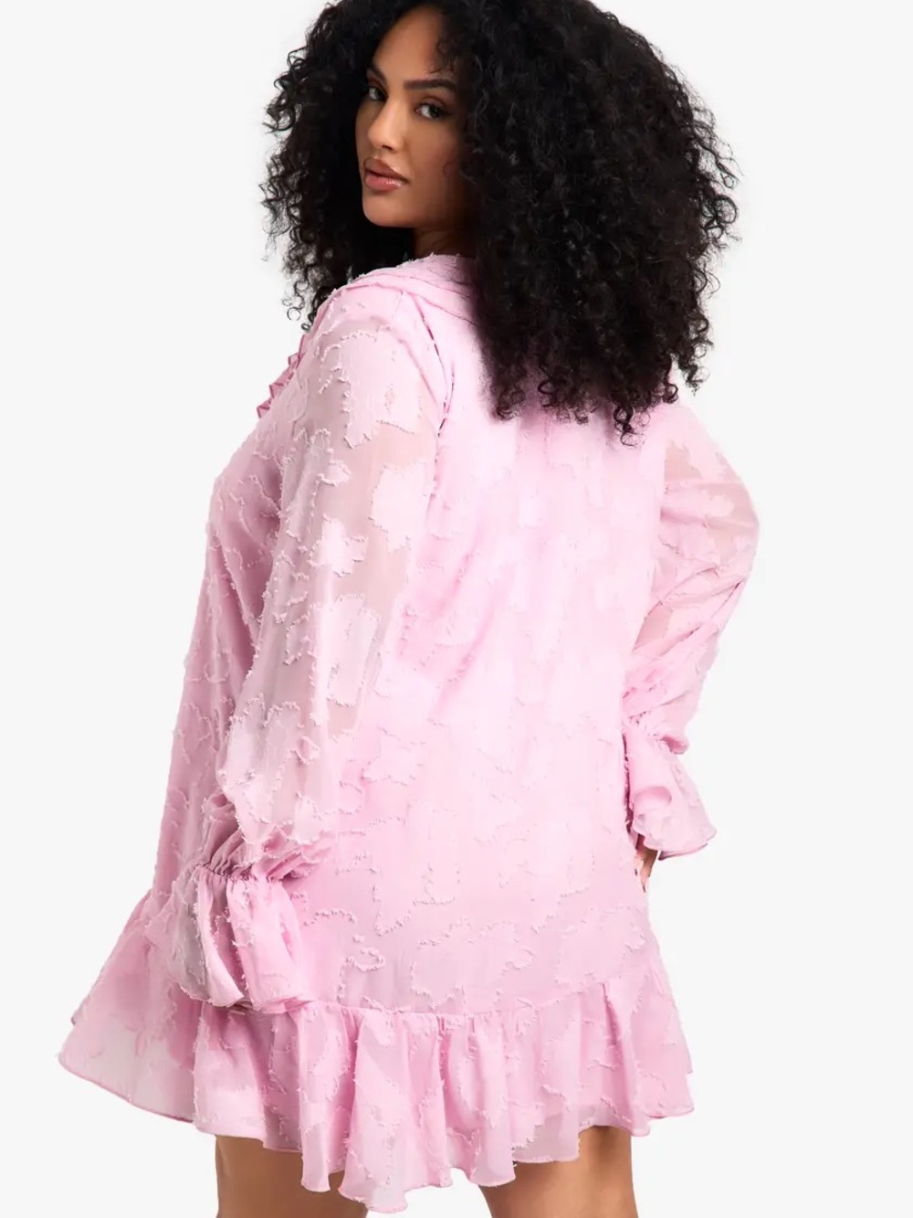 Plus Size Burnout Floral Shift Dress - Picture 3 of 8